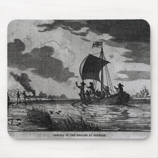 Arrival of the English at Roanoke Mouse Mat (Front)