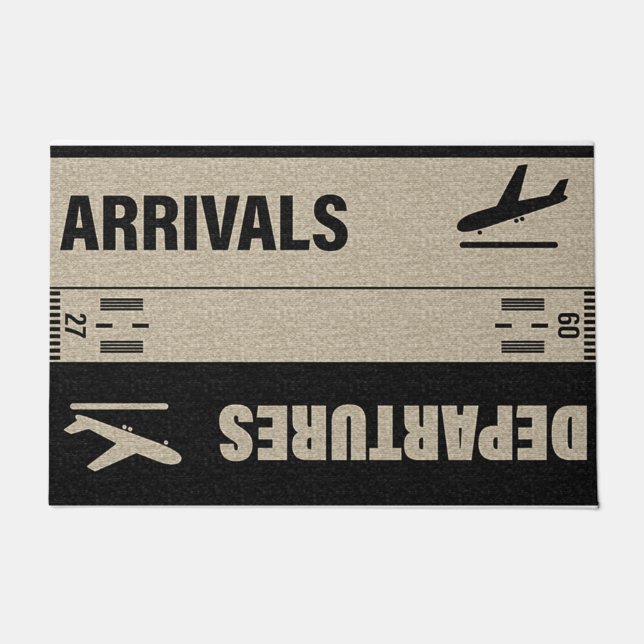 Arrivals & Departures Doormat, Aeroplane Mat (Front)