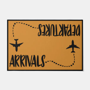 Arrivals & Departures Doormat, Funny Aeroplane Doormat