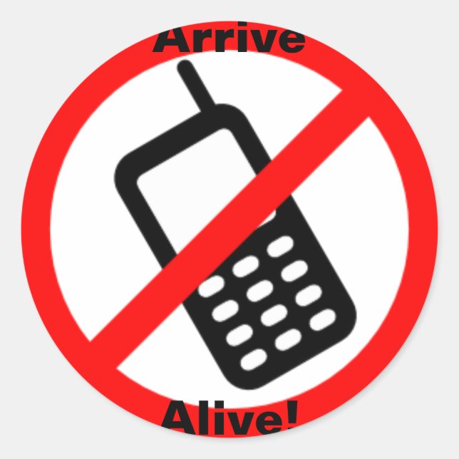 Arrive Alive! Large Round Sticker (Front)