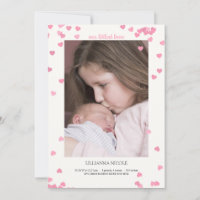Arrived in Our Loving Arms Photo Birth Announcemen