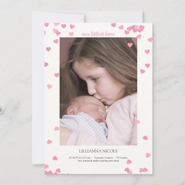 Arrived in Our Loving Arms Photo Birth Announcemen Announcement (Front)