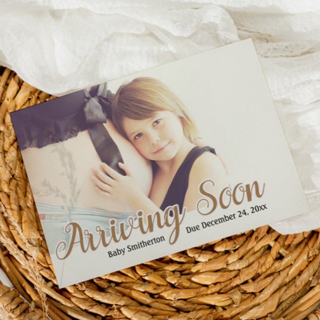 Arriving Soon Pregnancy Photo  Announcement (Creator Uploaded)