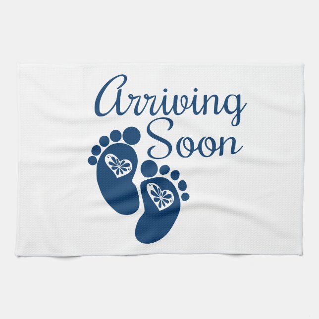 Arriving Soon Tea Towel (Horizontal)