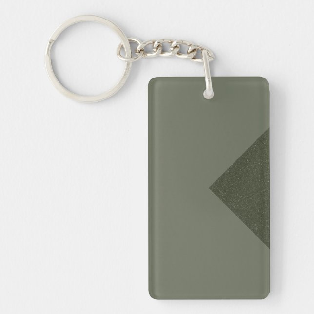 Arrow Accent Moss Green Keychain – Customisable (Front)