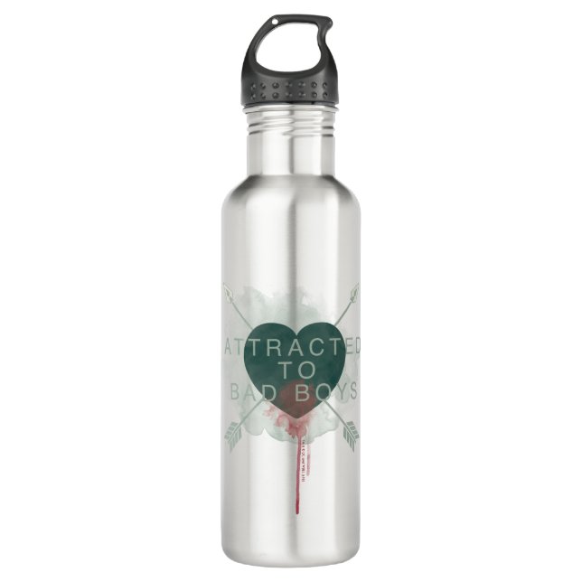 Arrow | "Attracted To Bad Boys" Pierced Heart 710 Ml Water Bottle (Front)