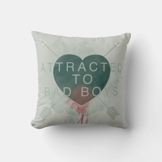 Arrow | "Attracted To Bad Boys" Pierced Heart Cushion (Front)