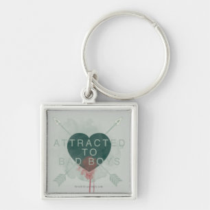 Arrow   "Attracted To Bad Boys" Pierced Heart Key Ring