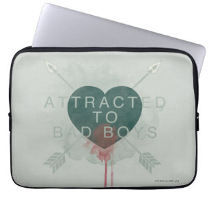 Arrow "Attracted To Bad Boys" Pierced Heart Laptop Sleeve