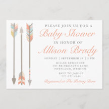 Arrow Baby Shower Invitation