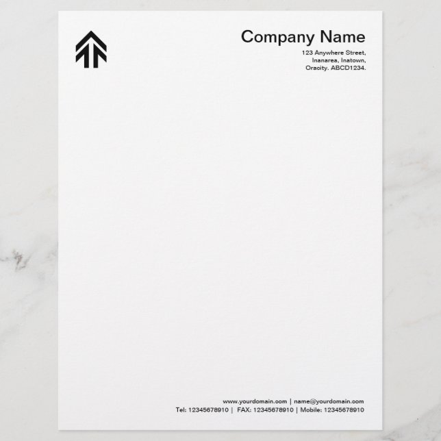 Arrow - Black Personalised Letterhead (Front)