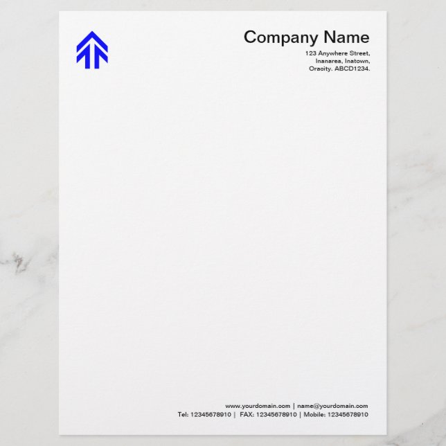 Arrow - Blue Custom Letterhead (Front)