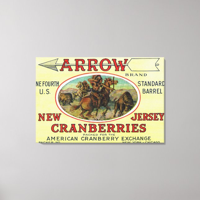 Arrow Brand Cranberry Label Canvas Print (Front)