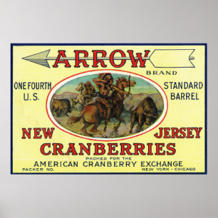 Arrow Brand Cranberry Label Poster