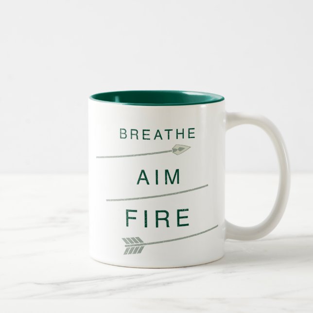 Arrow | Breathe Aim Fire Two-Tone Coffee Mug (Right)