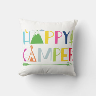 Arrow Camper Happy Summer Camp Camping Gift Men Wo Cushion