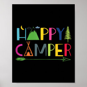 Arrow Camper Happy Summer Camp Camping Gift Men Wo Poster