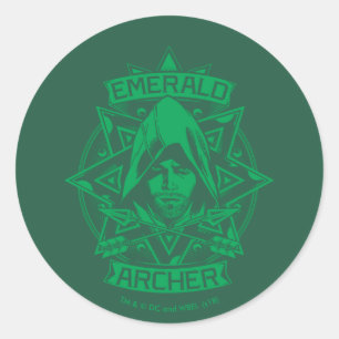 Arrow   Emerald Archer Graphic Classic Round Sticker