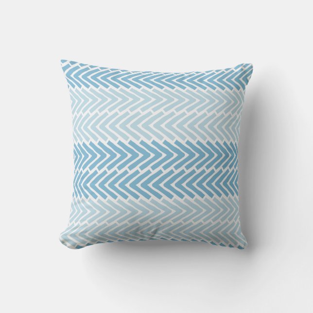 Arrow Flow Blue Tones Throw Pillow (Front)