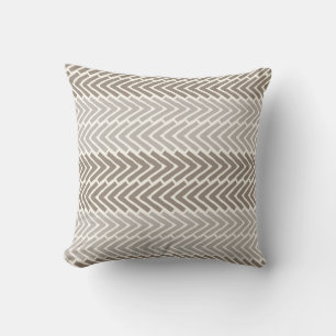 Arrow Flow Taupe Grey Throw Pillow