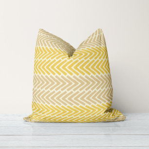 Arrow Flow Yellow Mustard Throw Pillow