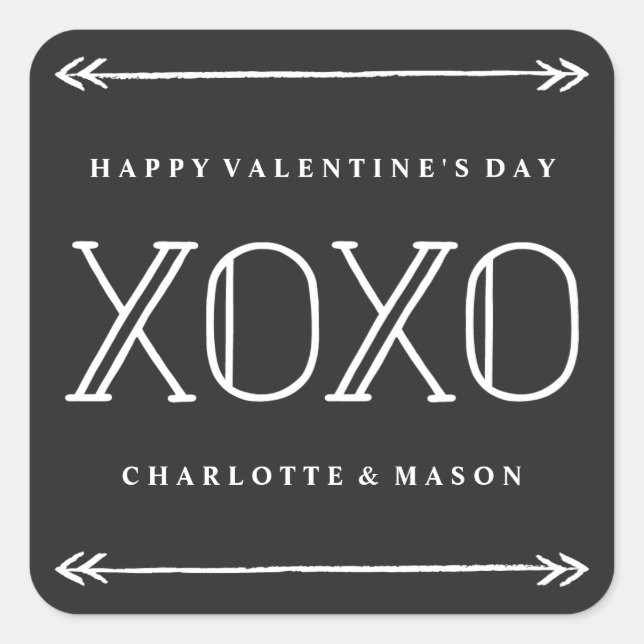 Arrow Frame Valentine's Day Sticker - Black (Front)