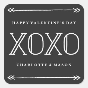 Arrow Frame Valentine's Day Sticker - Black
