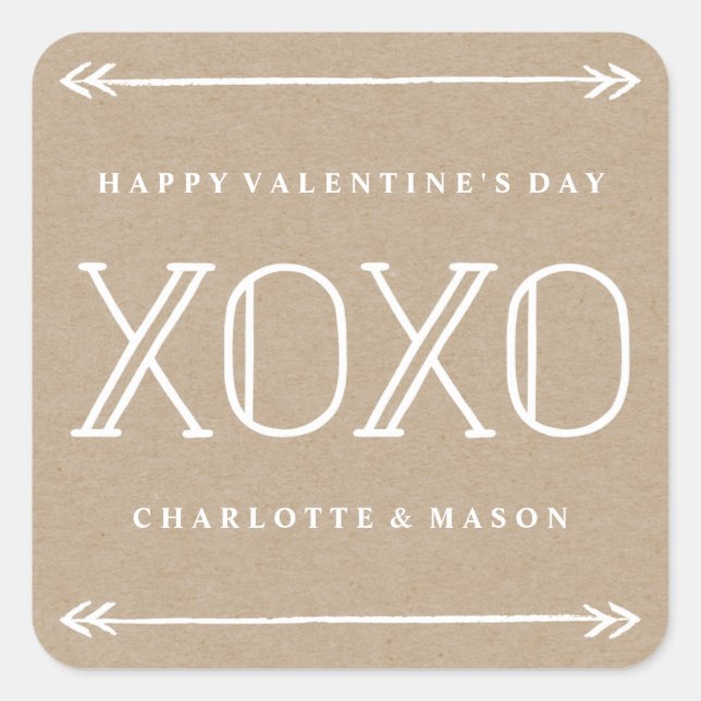 Arrow Frame Valentine's Day Sticker - White (Front)