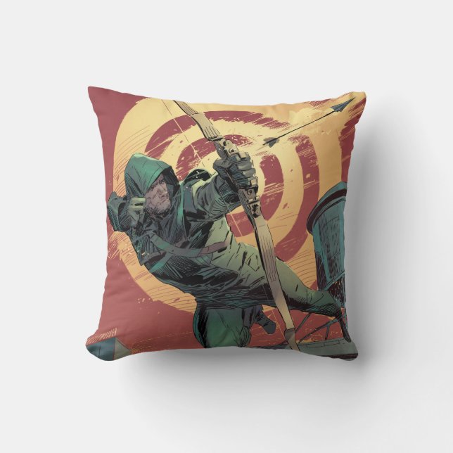 Arrow | Green Arrow Fires From Rooftop Cushion (Front)