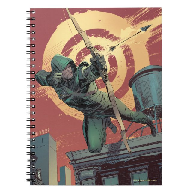 Arrow | Green Arrow Fires From Rooftop Notebook (Front)