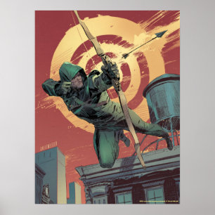 Arrow   Green Arrow Fires From Rooftop Poster
