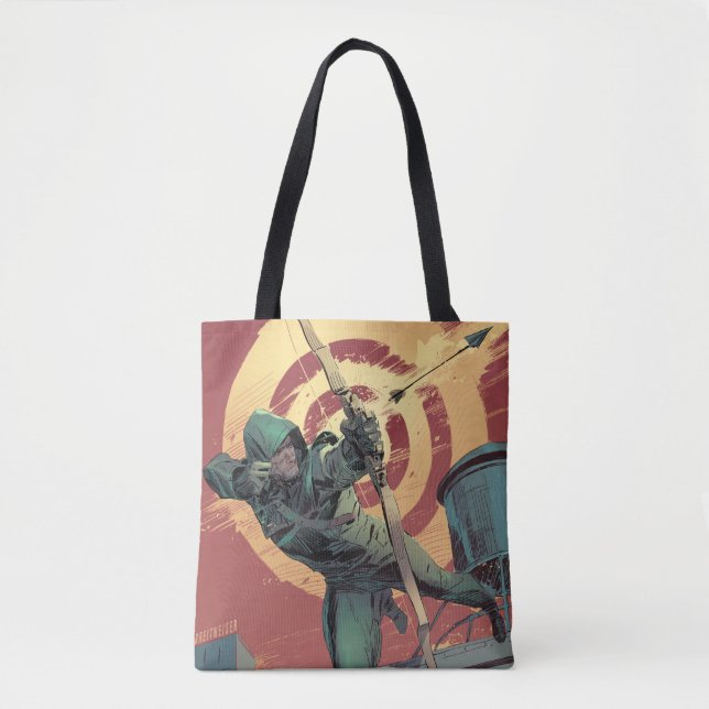 Arrow | Green Arrow Fires From Rooftop Tote Bag (Front)