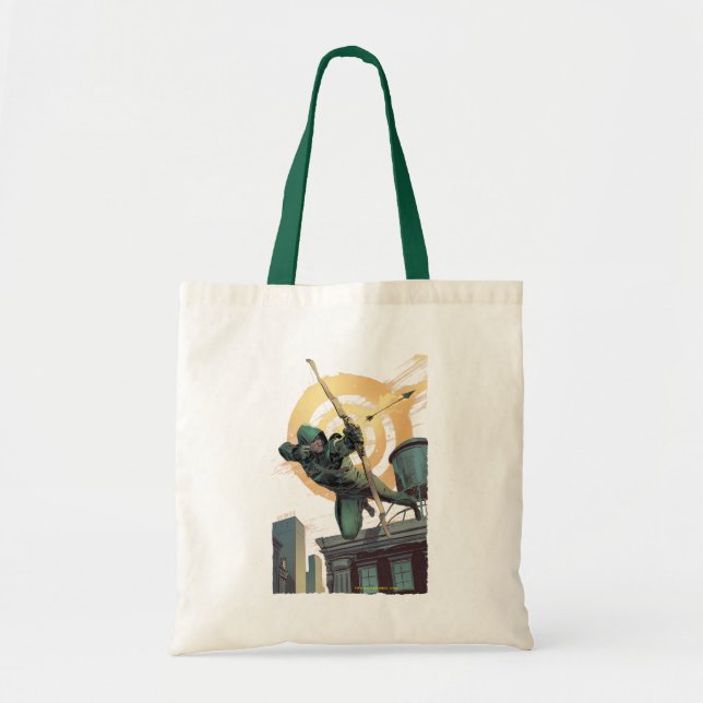 Arrow | Green Arrow Fires From Rooftop Tote Bag (Front)