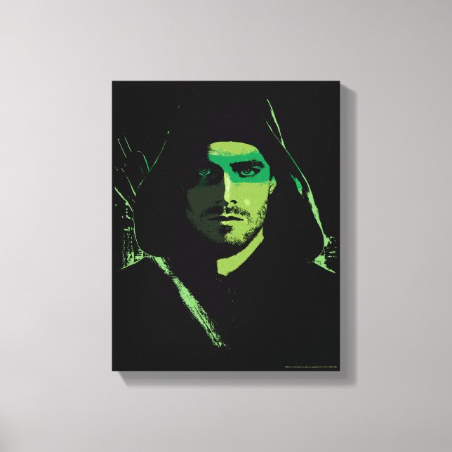 Arrow | Green Arrow Green Stylised Cutout Canvas Print (Front)