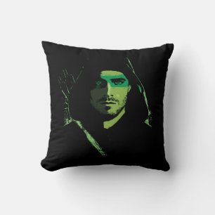 Arrow   Green Arrow Green Stylised Cutout Cushion