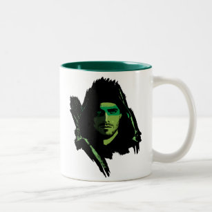 Arrow   Green Arrow Green Stylised Cutout Two-Tone Coffee Mug
