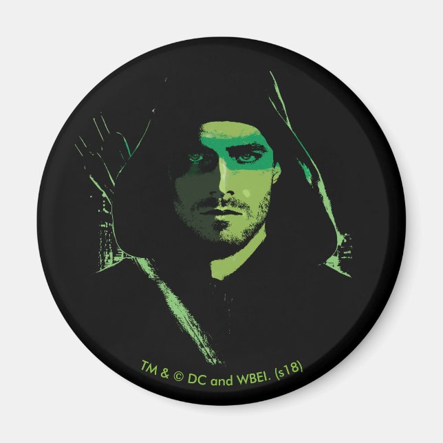 Arrow | Green Arrow Green Stylized Cutout Magnet (Front)
