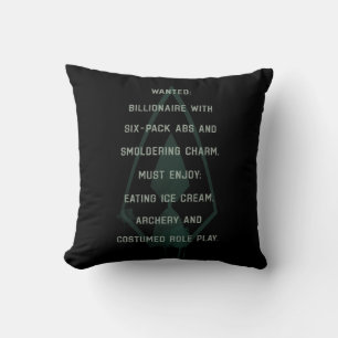 Arrow   Green Arrow Parody Wanted Post Cushion