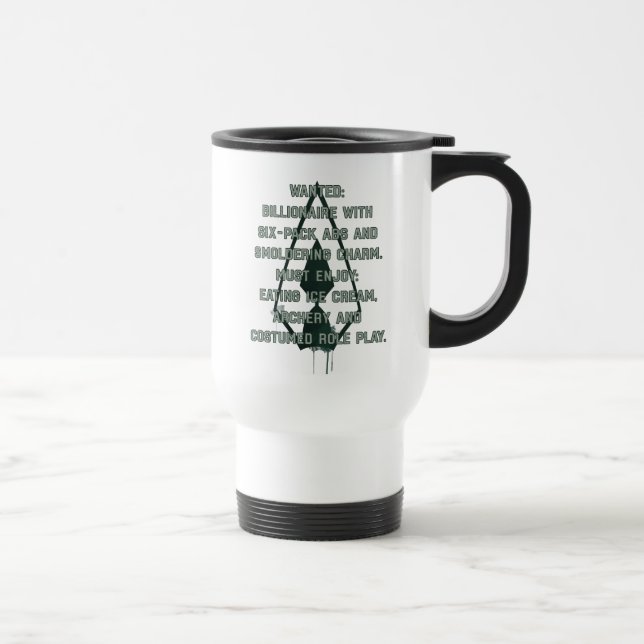 Arrow | Green Arrow Parody Wanted Post Travel Mug (Right)