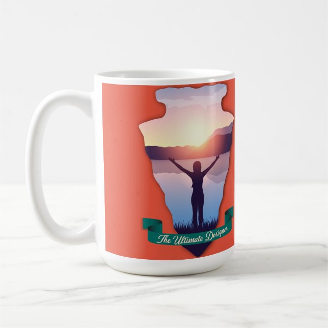 Arrow Head Sunrise Ultimate Designer Personalised Coffee Mug (Left)