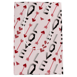 Arrow, Heart & Love Romantic Design Medium Gift Bag