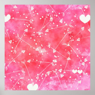 Arrow Heart Red Love Poster