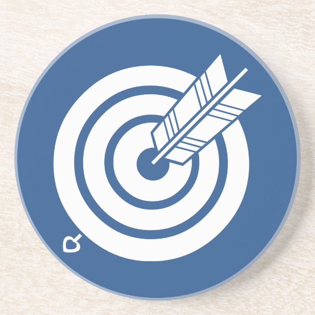 Arrow hit a round target coaster (Front)