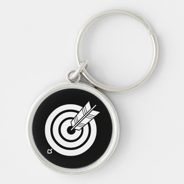 Arrow hit a round target key ring (Front)