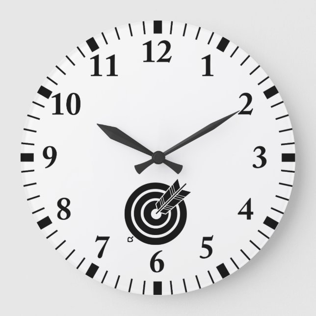 Arrow hit a round target large clock (Front)