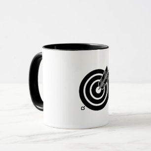 Arrow hit a round target mug