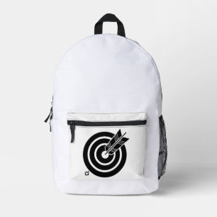 Arrow hit a round target printed backpack