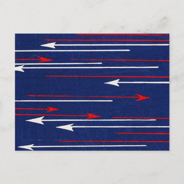 Arrow Japanese Woodcut Textile Postcard (Front)