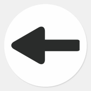 arrow left icon classic round sticker