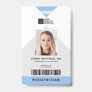Arrow Medical Staff ID + Barcode Vertical Badge